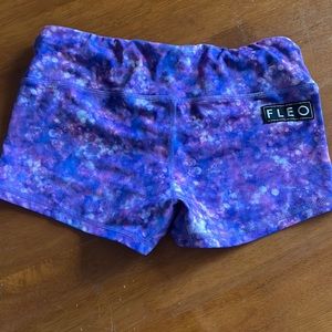 Fleo purple glitter shorts